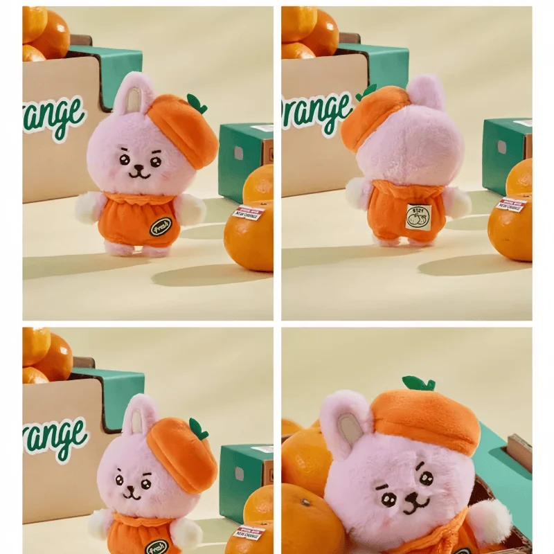 Nouveau BT21 13 cm Orange série jouets en peluche Anime dessin animé en peluche porte-clés sac à dos pendentif BTS périphériques animaux en peluche poupée cadeau