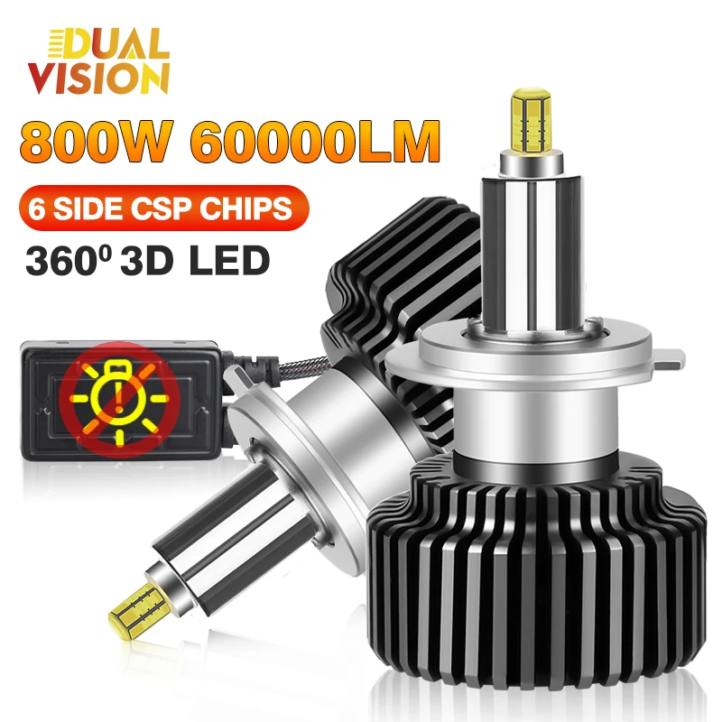 

3D 360 H7 H11 LED Headlights 800W High Power Canbus Led H1 HB3 9005 6000K H8 HB4 9006 H9 9012 HIR2 Turbo Car Lamp Fog Lights