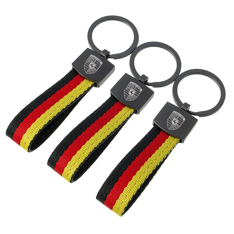 Car Keychain Charm Pendant Key Ring Chian Men Women Gifts For Porsche 911 718 Taycan Panamera Cayenne Boxster Cayman Accessories