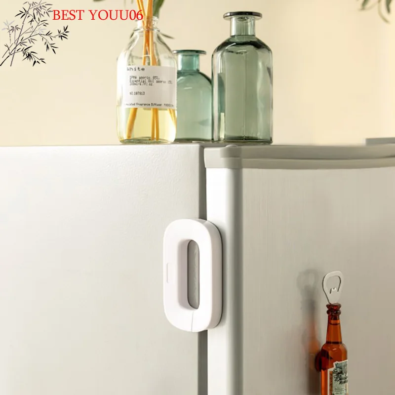 Hot Household refrigerator lock freezer door lock toddler children's cabinet safety lock baby anti-pinching safety for baby