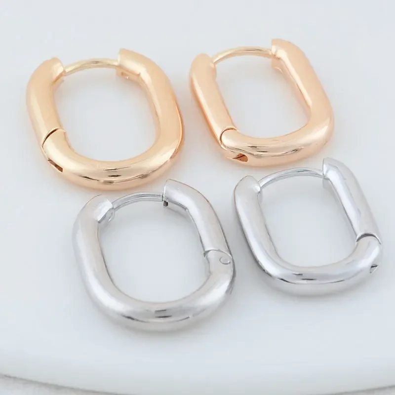 13.5*18MM 16*21MM 14K Gold Color Brass Oval Earrings Hoops High Quality Jewelry Making Supplies Diy Findings Accessories