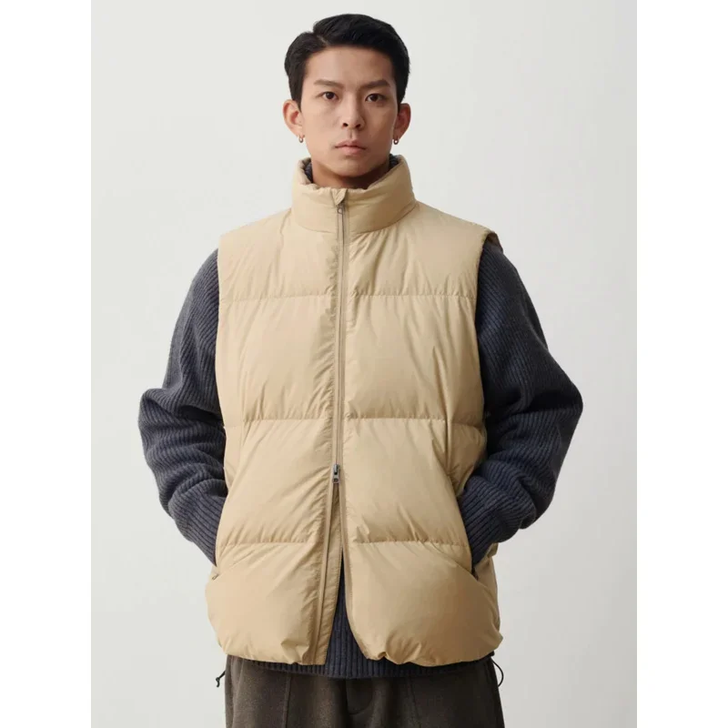 Japanese outdoor three-proof 90 white duck down jacket vest vest graphene