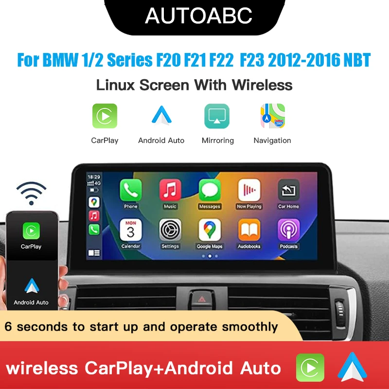 

Wireless Carplay/Android Auto 10.25 ''Touch Screen Multimedia Radio for BMW 1 2 Series F20/F21/F22 2013-2015 NBT-System HD