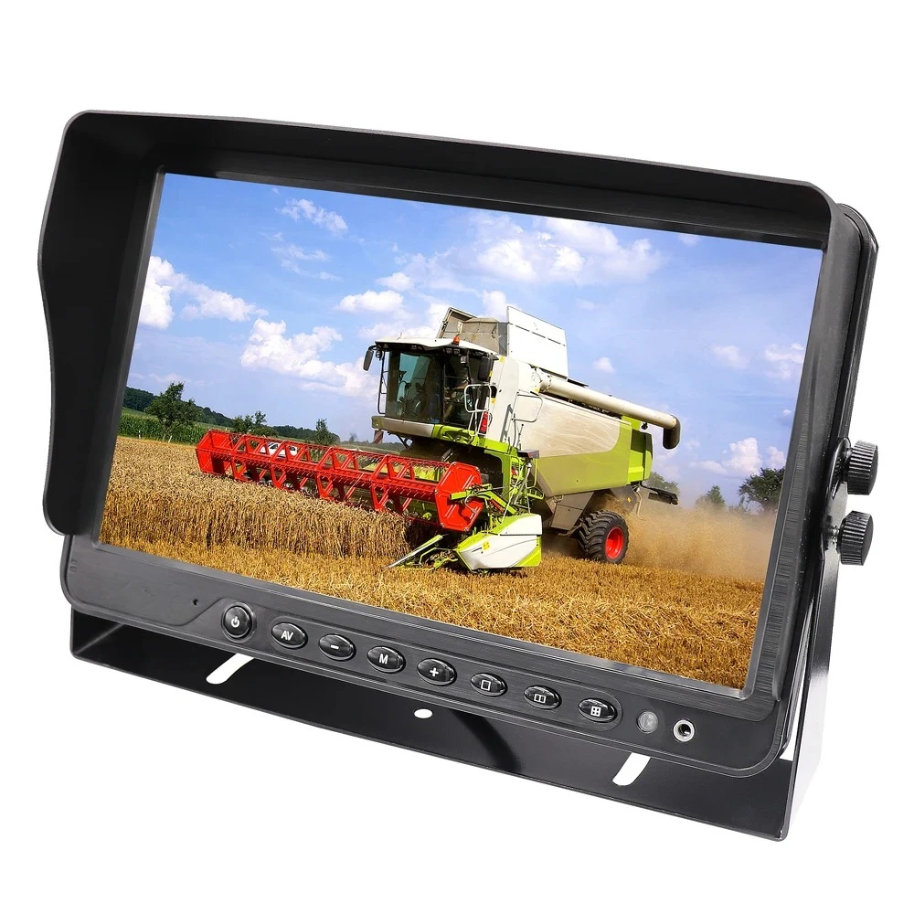 4 CH Quad 10 Car Display, Support 2, 3 Split Images And With Sun Visor