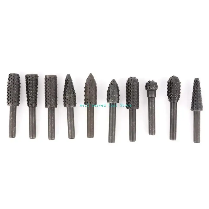 

G88A 10 Pieces Steel Rotary Burr Set for Burnishing Surfaces Wear-resistant