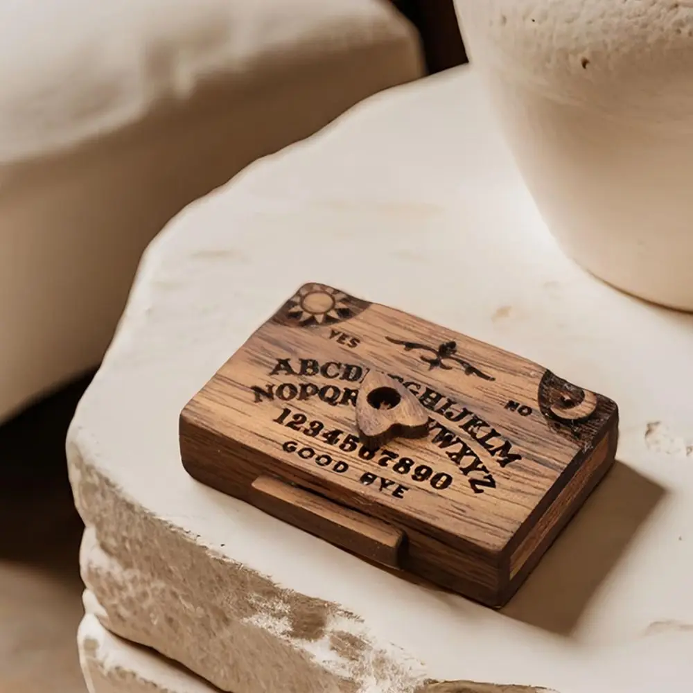 Handmade Ouija Board with Drawer Home Decoration Love Lock Wooden Miniatures Talking Spirit Board Retro