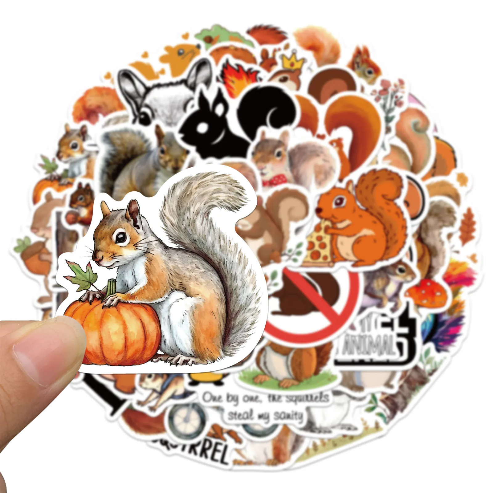 

10/30/50PCS Cute Animal Stickers Squirrel Cartoon Sticker Kids Toys Fridge Luggage Laptop Phone Guitar Car Skateboard Decoration