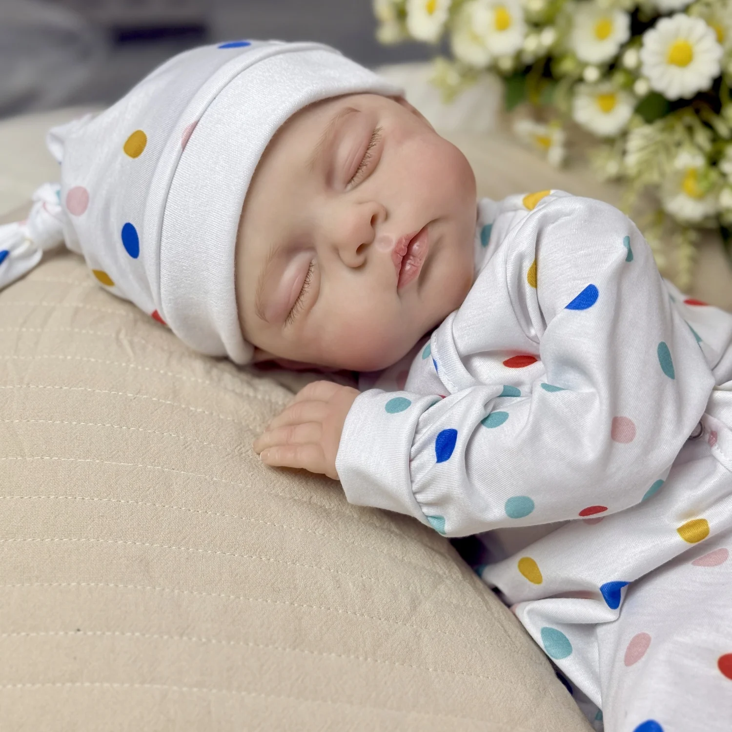 

19inch Asleep Reborn Baby Doll Toy with Cloth Body Lifelike 48 CM 3D Skin Doll Realistic Fashion Birthday Gift For Girl