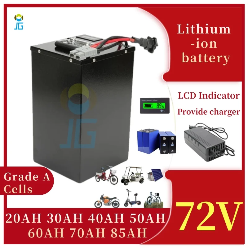 

JG 72V 30AH 20AH 60AH 50AH 70AH Lithium -ion battery 72V with BMS for electric car pedal energy golf cart