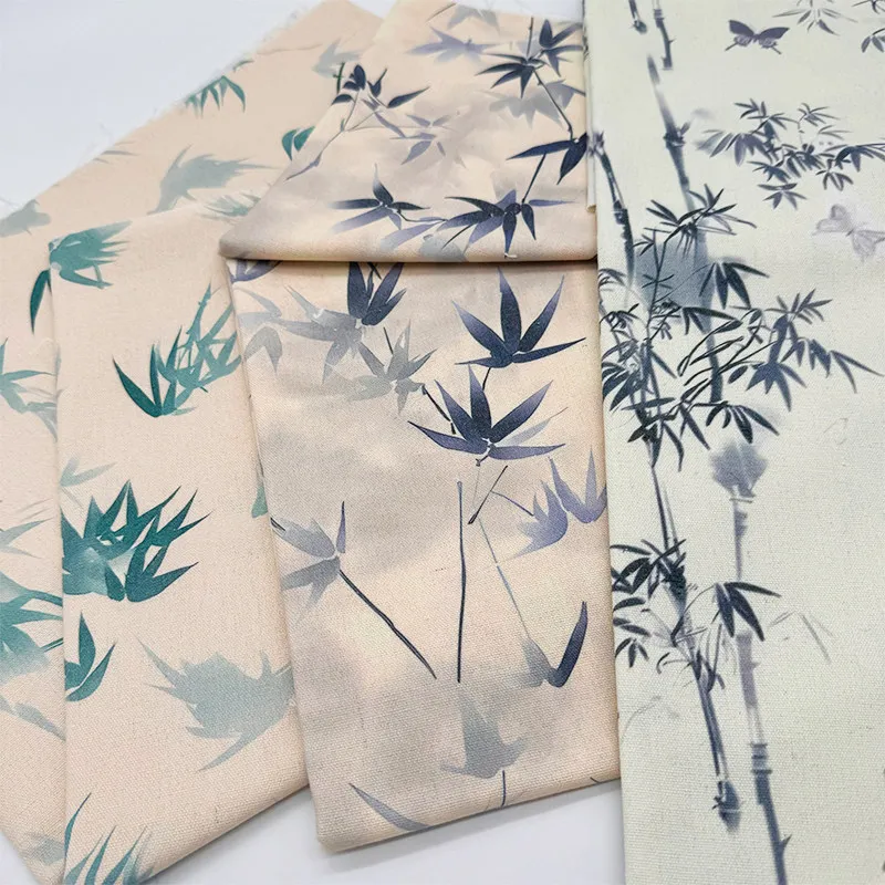 

50x150cm Chinese Style Bamboo Forest Printed Fabric Encrypted Cotton Linen Cloth for DIY Tablecloth,Door Curtain,Decoration Sofa