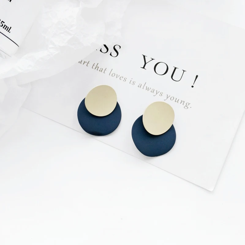 Geometrical irregular earrings elegant Circular earrings and collars Temperament is contracted earrings earrings female