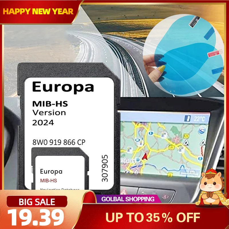 

for Audi A/S/RS345 Q/SQ/RSQ25 Car Update Latest 8W0919866CP Version 2024 Europe UK Maps MIB-HS Navigation GPS SD Card Activation
