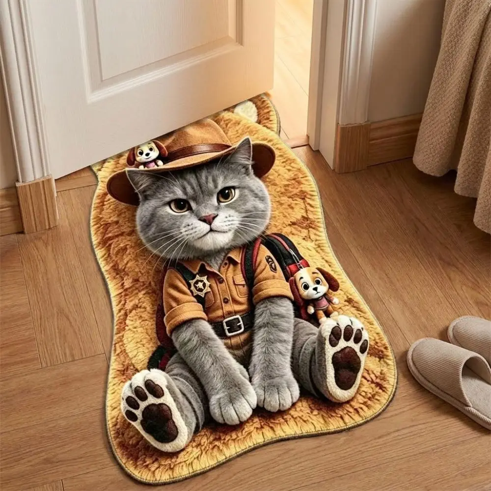 Cute 2D Tiger-Shaped Area Rug Non-Slip Easy to Clean Home Decor Carpet Anti-fouling Cartoon Carpet Living Rooms
