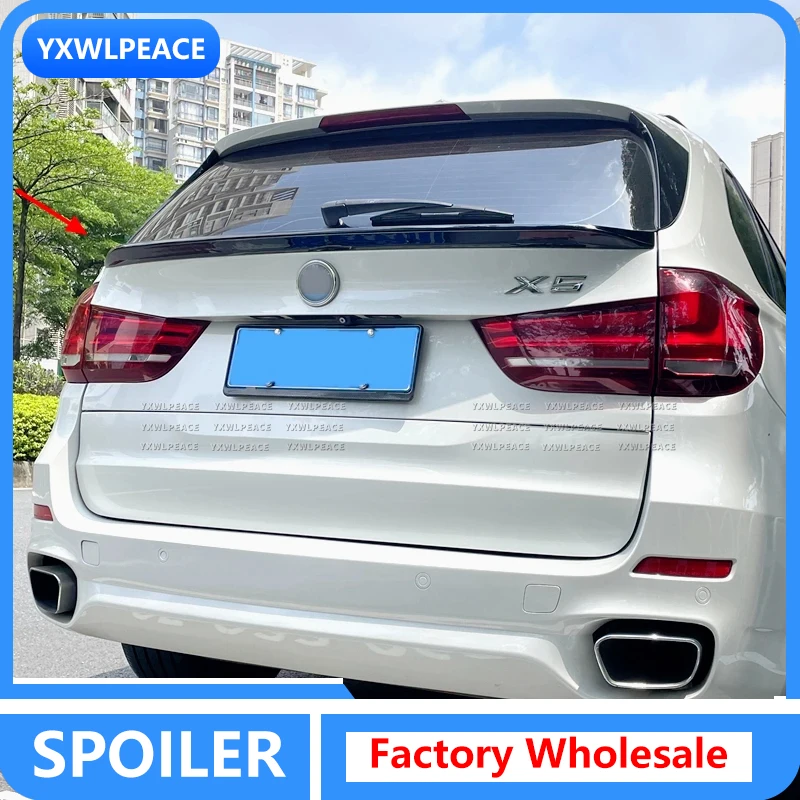 

For BMW F15 X5 Middle Spoiler 2013-2018 ABS Glossy Black / Carbon Fiber Look Rear Wing Trunk Lip Spoiler Car Styling