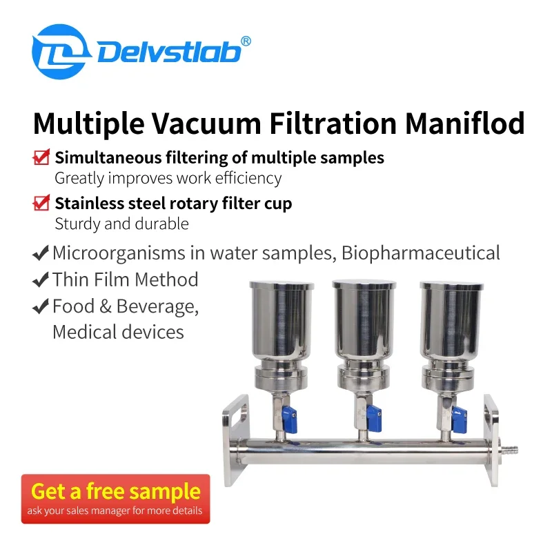 

NEW Microorganism Testing Lab Use SS 3-6 Funnel Single Branch Laboratory Filters Stainless Steel Manifolds Vacuum Filtration