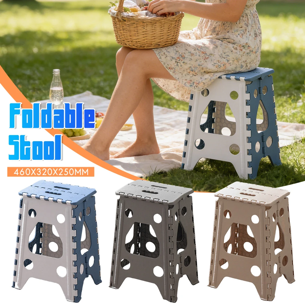 

Foldable Step Stool 400 LBS Non Slip Collapsible Plastic Stool 18 Inch Heavy Duty for Adults Kids Kitchen Dining Room Household