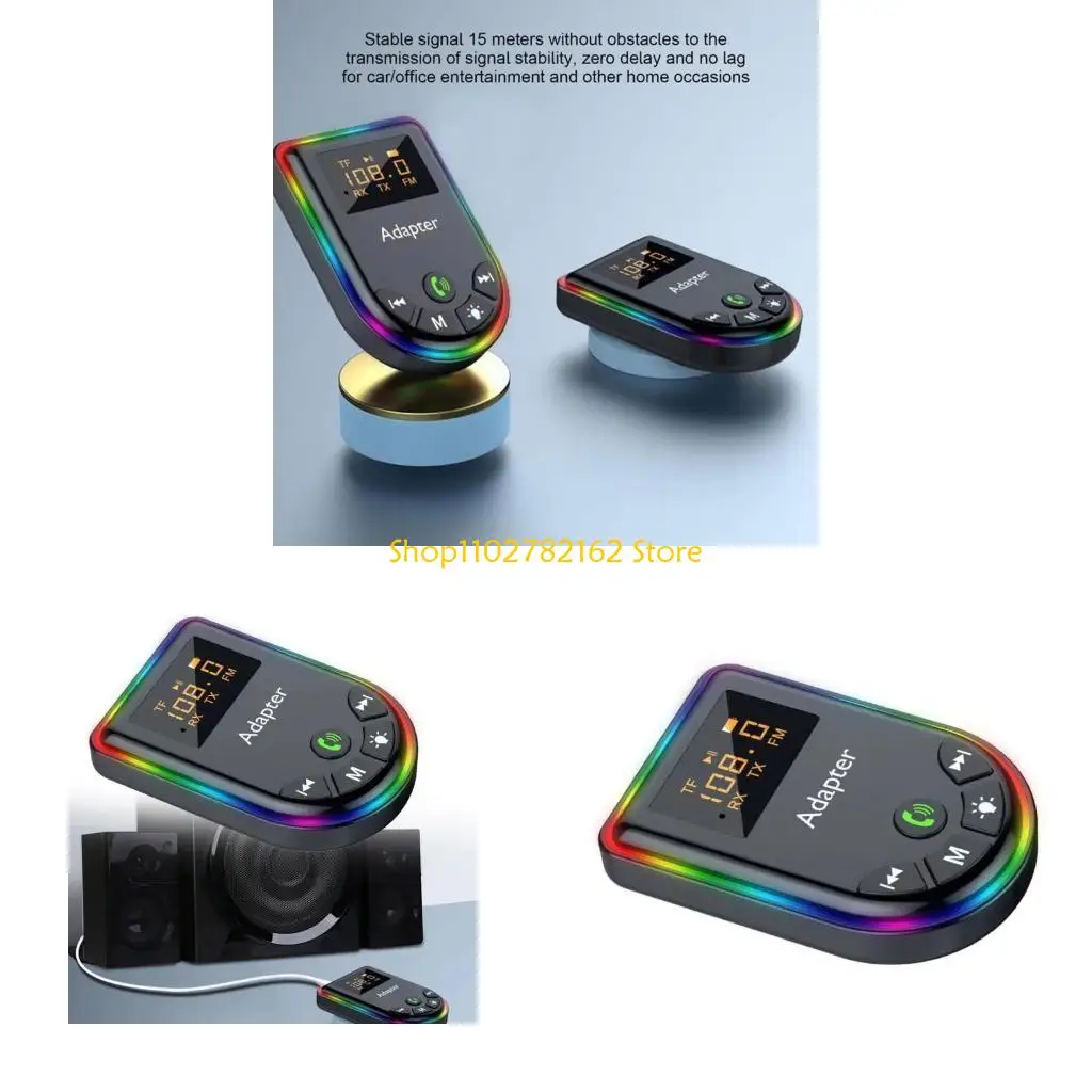 

547B Multifunctional Transmitter Receiver LED Display TF Card Play AUX HIFI Sound Adapter for Speakers Car PC & Headphones