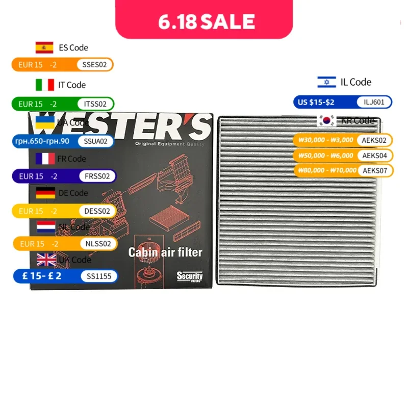 

For HYUNDAI Equus Centennial 3.8 4.6 V8 5.0GDi Genesis G70 G80 G90 GV70 WESTGUARD Cabin Air Filter MK19190 971333M000 971330R000