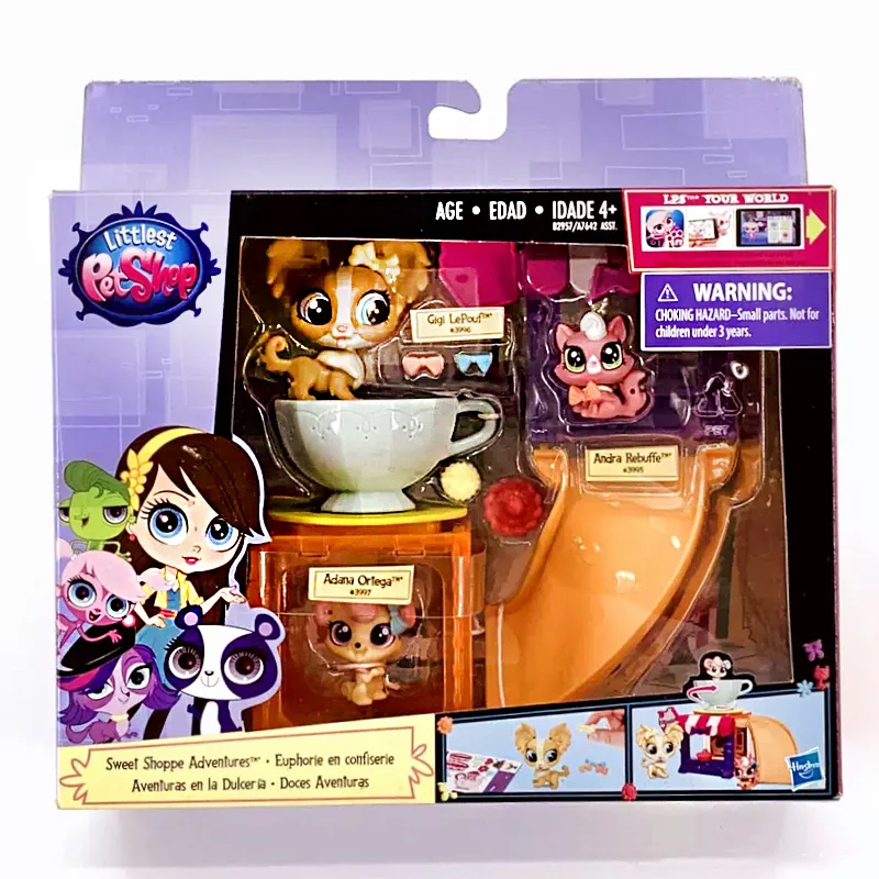 

Hasbro Littlest Pet Shop Q Version Petse Houses Dogs and Cats with Accessories Ornaments Collection Girls Children Gifts Toys