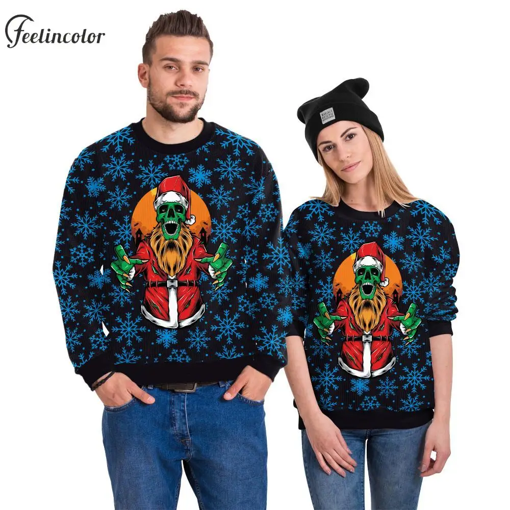 Ugly Christmas Sweatshirts Sweater Print Streetwear Couple Oversized Crewneck Pullover Xmas Party Cosplay Clothes for Women Men