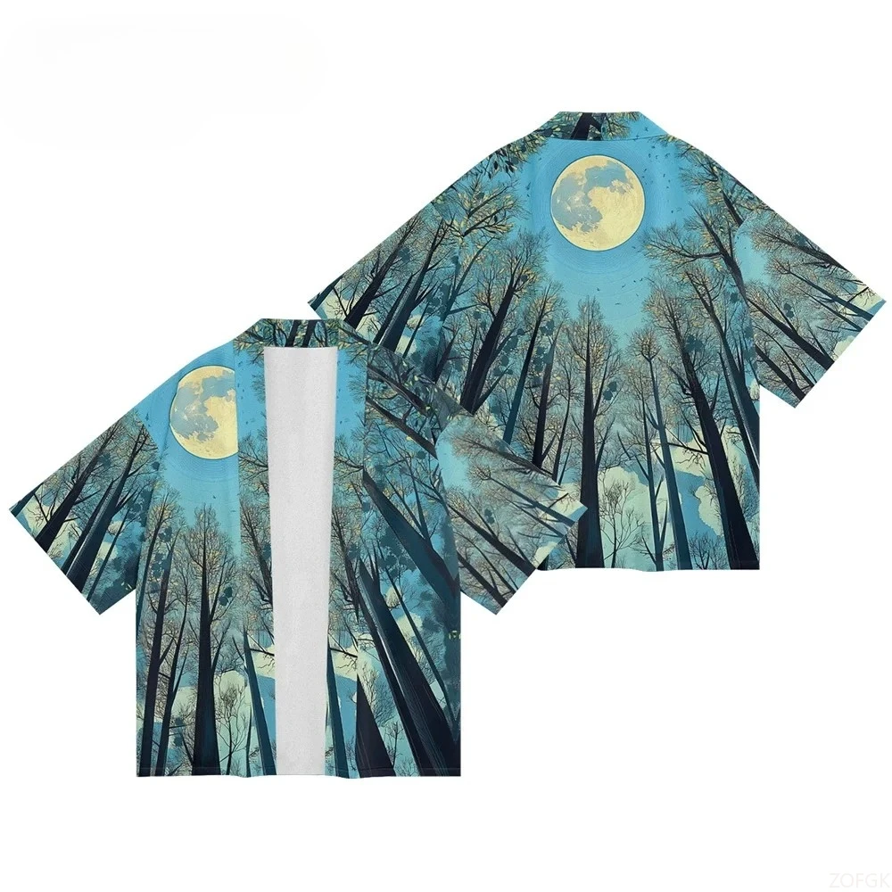 Japanese Printed Kimono, Fashionable Casual Cardigan, Men's and Women's Traditional Hiroshi Cardigan Top