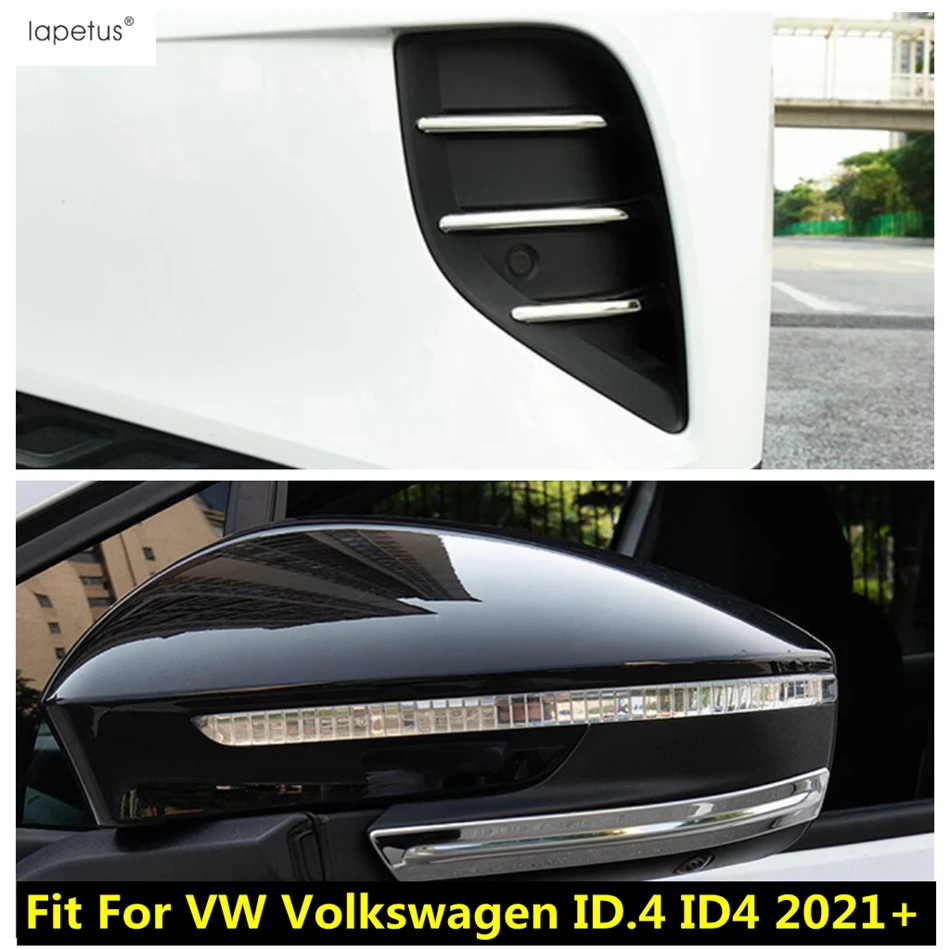 

Car Front Fog Light Lamp Eyebrow / Rearview Mirror Strip Cover Trim Stainless Accessories For VW Volkswagen ID.4 ID4 2021 - 2024