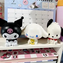 Kuromi moja melodia Cinnamoroll zabawki figurki akcji Kawaii Pochacco figurka Anime lalka tort udekorować prezent urodzinowy dla dziewczynek