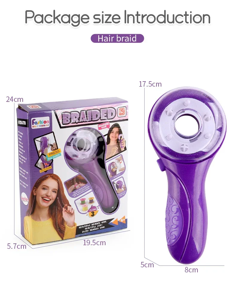 Tresseur de cheveux électrique automatique pour fille, outil de coiffure de tressage de bricolage, machine de tresse de torsion, jouets de tissage de cheveux, cadeau