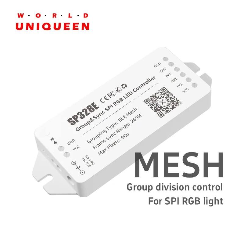 SP328E BLE Mesh Group Division и синхронизация управления светодиодным контроллером RGB SPI, до 200 единиц, управляемых в том же tome, 900 пикселей