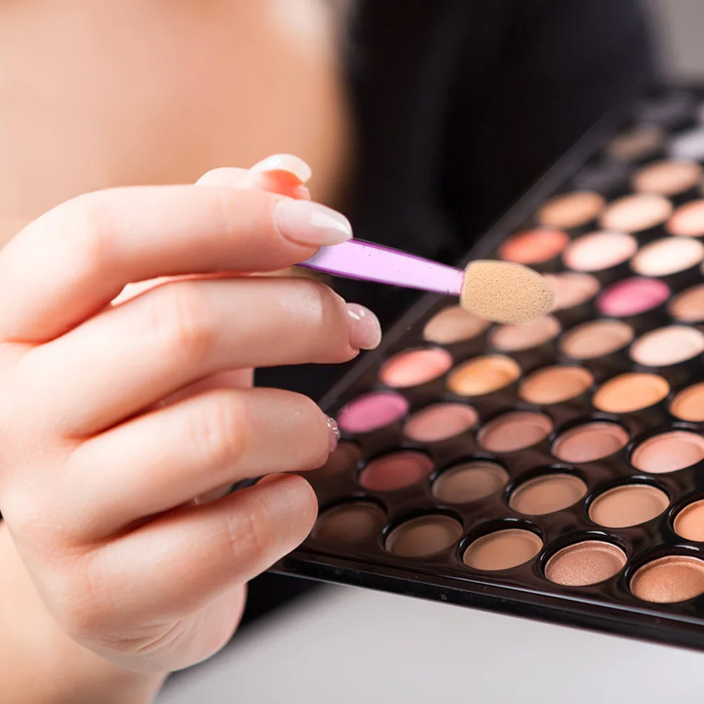 50 strumenti per il trucco degli occhi, bastoncini per ombretti in plastica, punte in lattice morbido per donne, viaggi d'affari, vacanze, festival