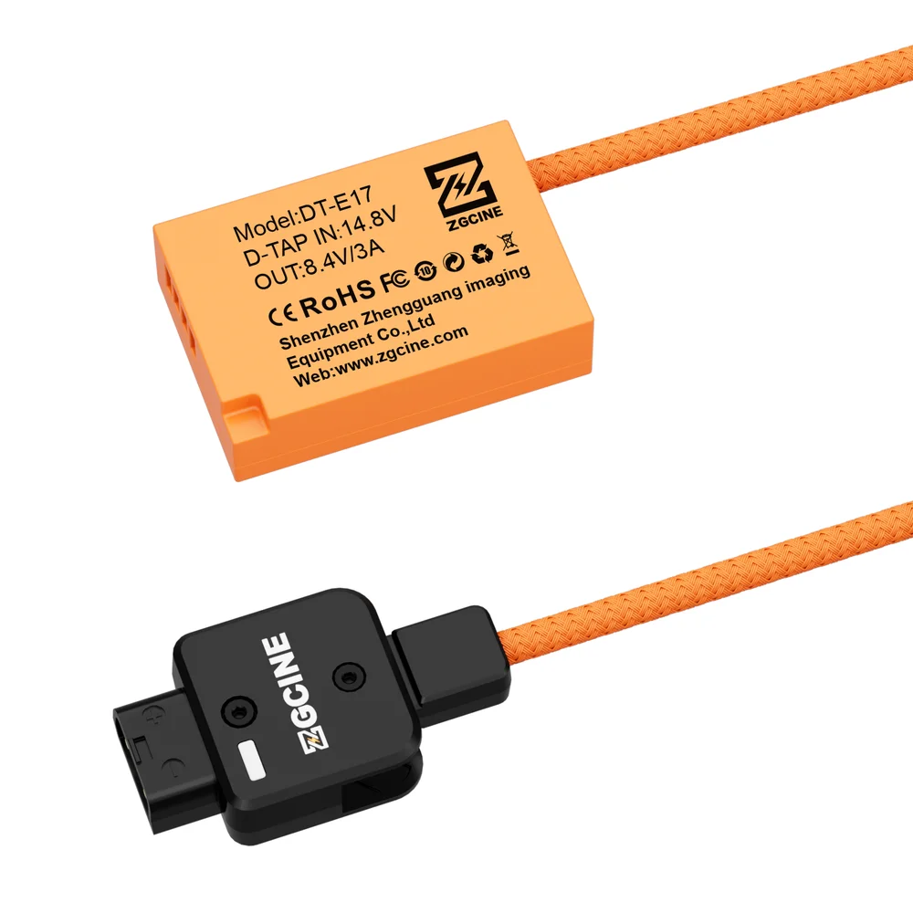 Kabel ZGCINE USB-C PD do LP-E17 i D-Tap do LP-E17 z atrapą baterii do Canon R50 R10 R8 RP M6 Mark II 850D 750D 760D 200D 77D 800D — zdjęcie produktu 2