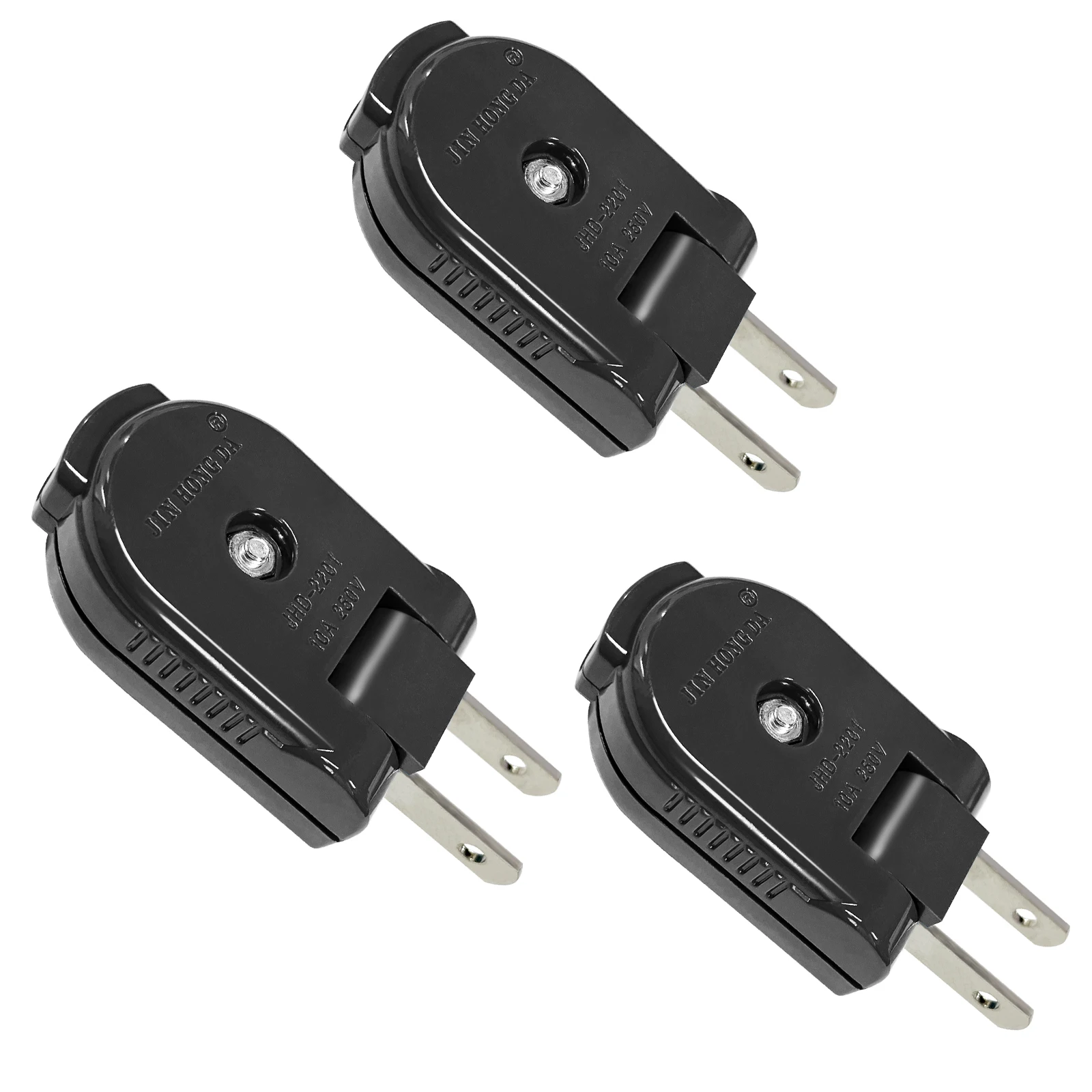 3/6/8-pack US standard 90 degree rotating power plug with two flat pin connector socket adapter 125V / 10A