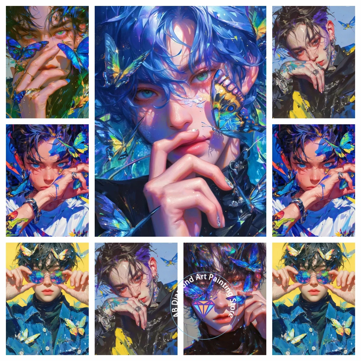 

The Cross Embroidery Portrait Art of the New All AB Diamond Painting Kit Mosaic Embroidery Picture of the Butterfly Men's Gift