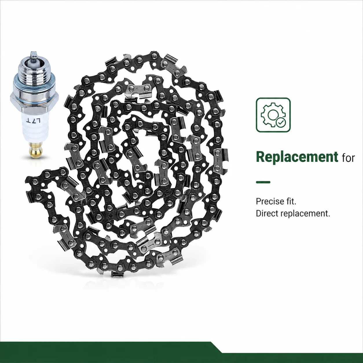 Chainsaw Chain 18 Inch 3/8LP .050 Gauge 62 Drive Links + L7T Spark Plug Kit For Stihl Husqvarna Oregon Saw Trimmer Blower Parts