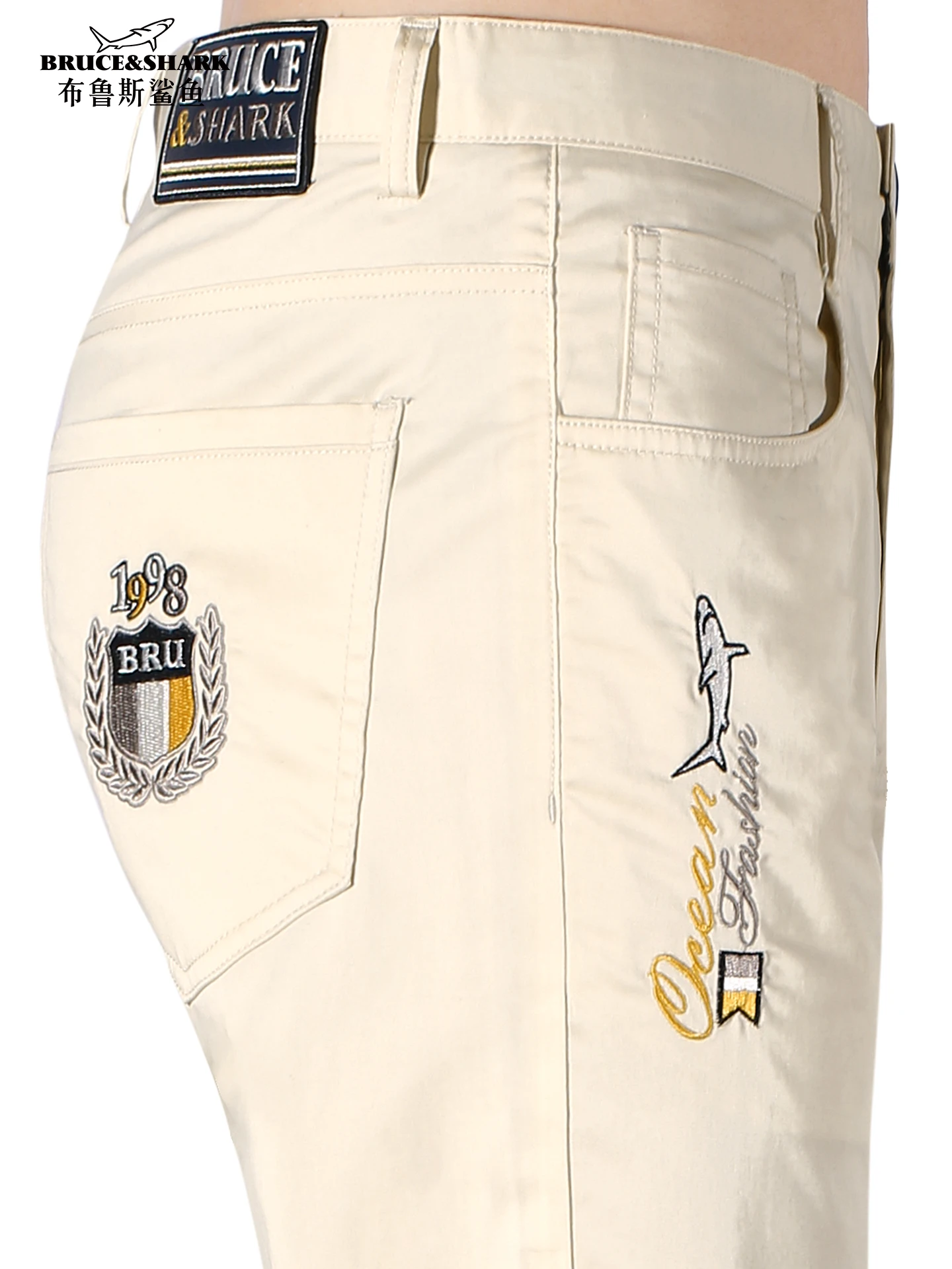 

Новые летние мужские повседневные брюки прямого кроя, свободные, с вышивкой, модные, брендовые, дышащие, хлопковые, рабочие