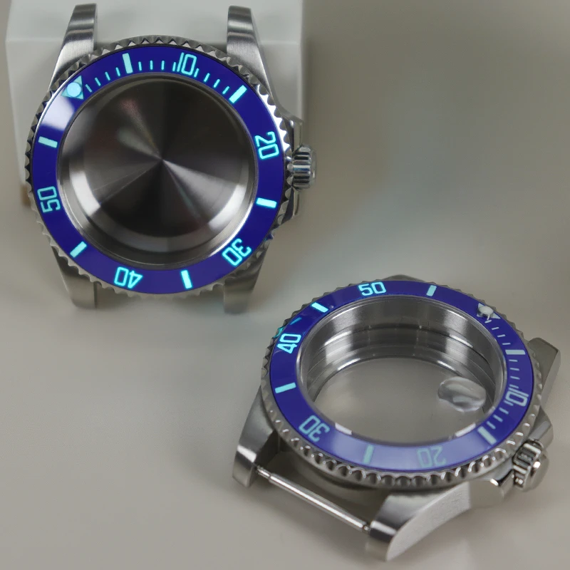 

40mm Watch Case Full Text C3 Luminous Bezel For Submariner Seiko NH35 NH36 NH38 NH34 Miyota 8215 ETA 2824 Movement 28.5mm Dial