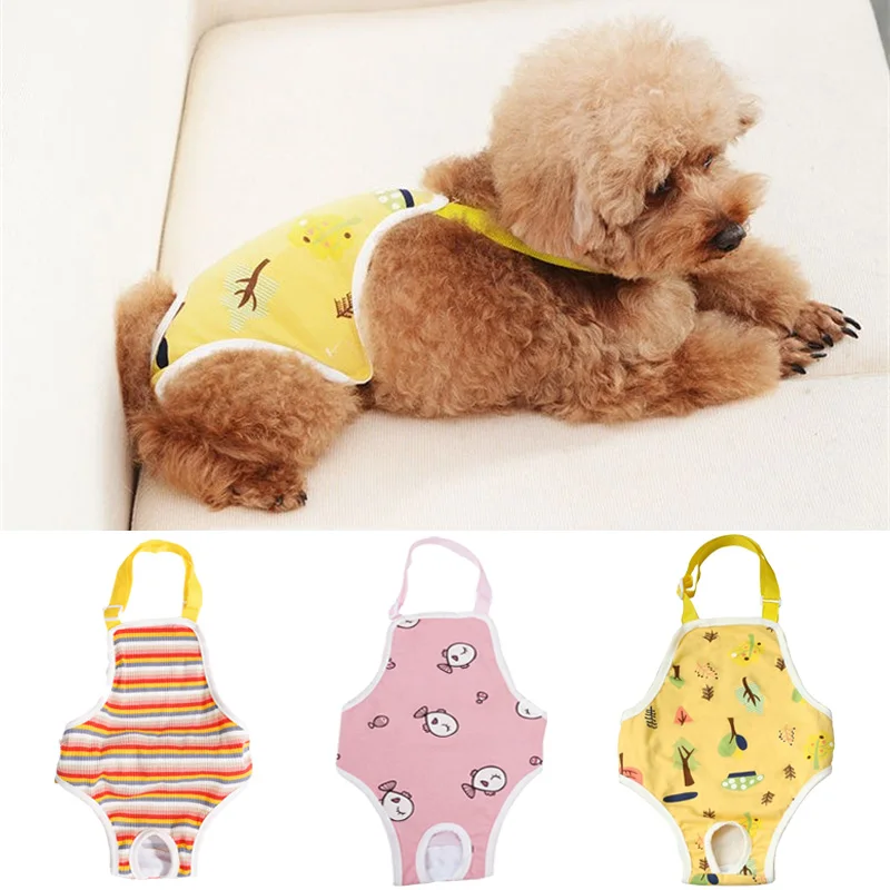 Reusable Female Pet Panties for Small Dogs Physiological Pant with Straps Poodle Schnauzer Underwear Safety Trousers Cat Shorts