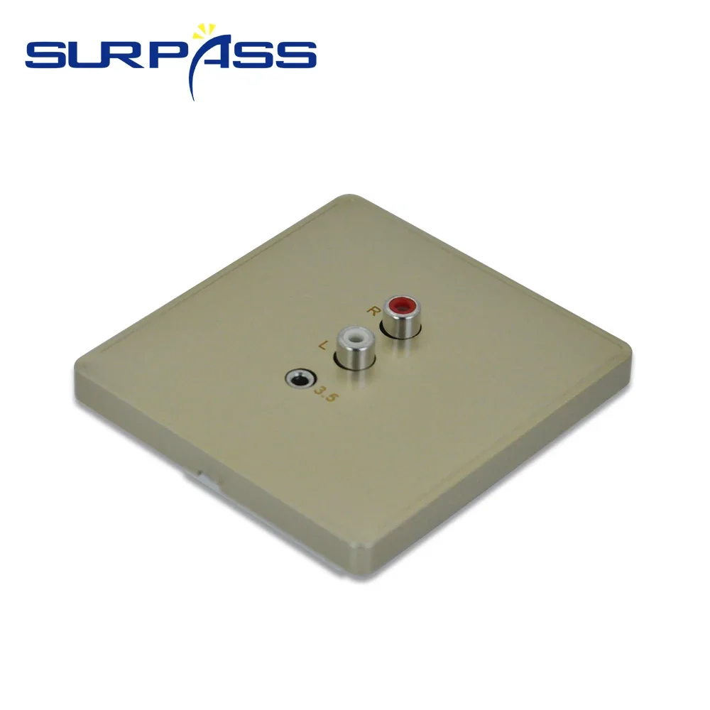 86 Type Audio Wall Plate RCA 3.5mm AUX Audio Panel Wall Mount Pa Sound System Multimedia Panel Socket Suitable for Home Office