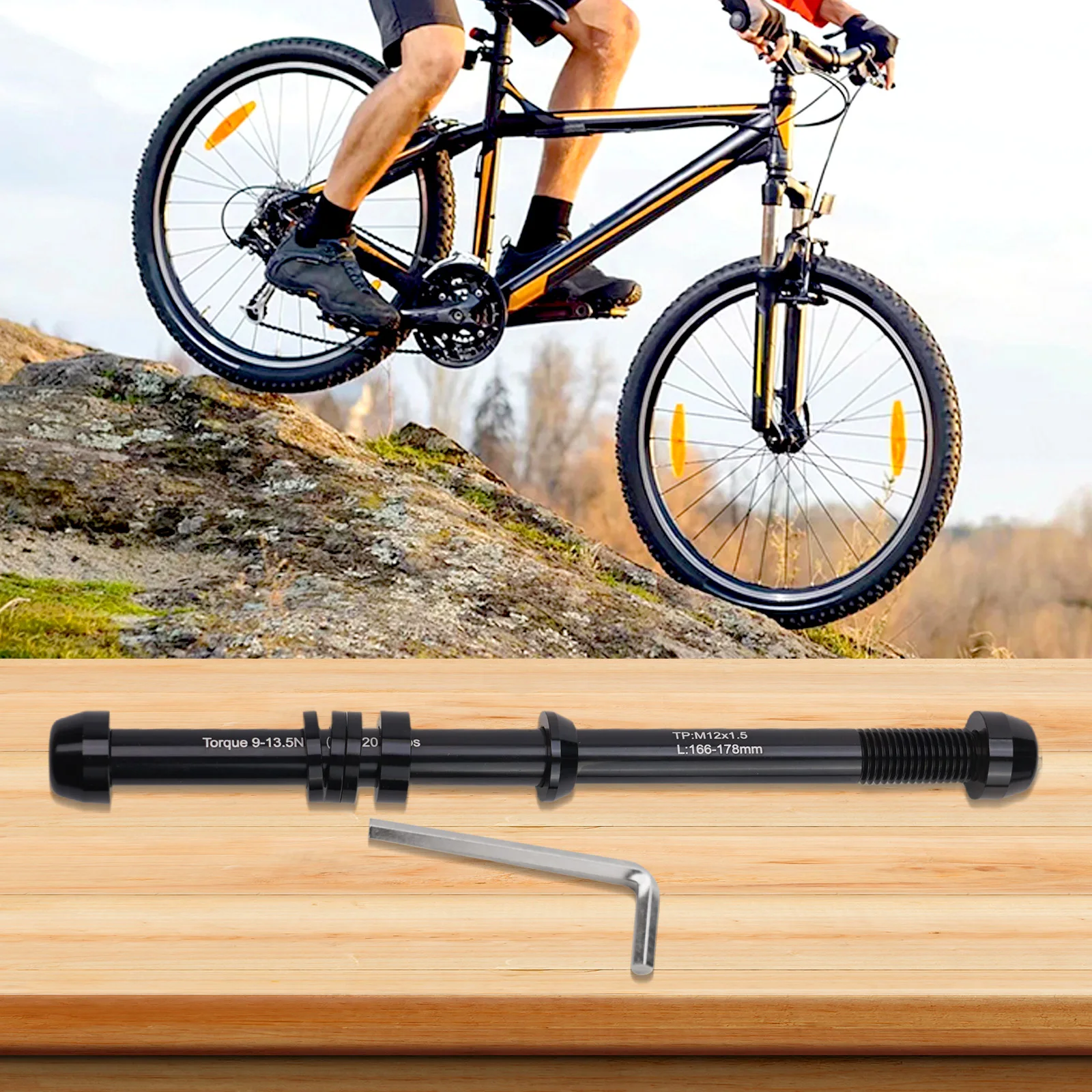 

1pc Bicycle Axle Mountain Bike Riding Platform Rear Wheel Axle Trainer Thru Axle String Skewer 12x142-148mm P1.5/P1.75/P1.0 Acce