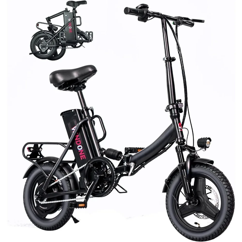 S14 Electric Bike Max 19/22 MPH Speed & 28/50 Miles Range 500W/750W Peak Motor Shock Absorbers Electric Bicycle Foldable Ebike