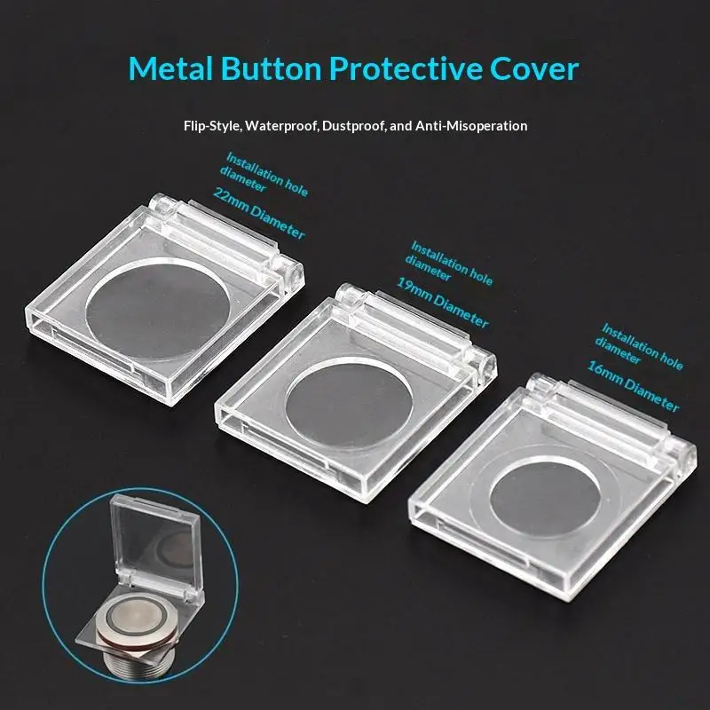 16MM 19MM 22MM 25MM Push Button Cover Proof Transparent Safety Power Button Switch Cover Guard Protector For Computer PC Deskto