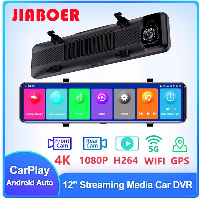 

12 Inch4K 3840*2160P Dash Cam Dual Lens Car DVR Camera WIFI GPS Sony IMX 415 Dashcam Front and Rear Night Vision Video Recorde