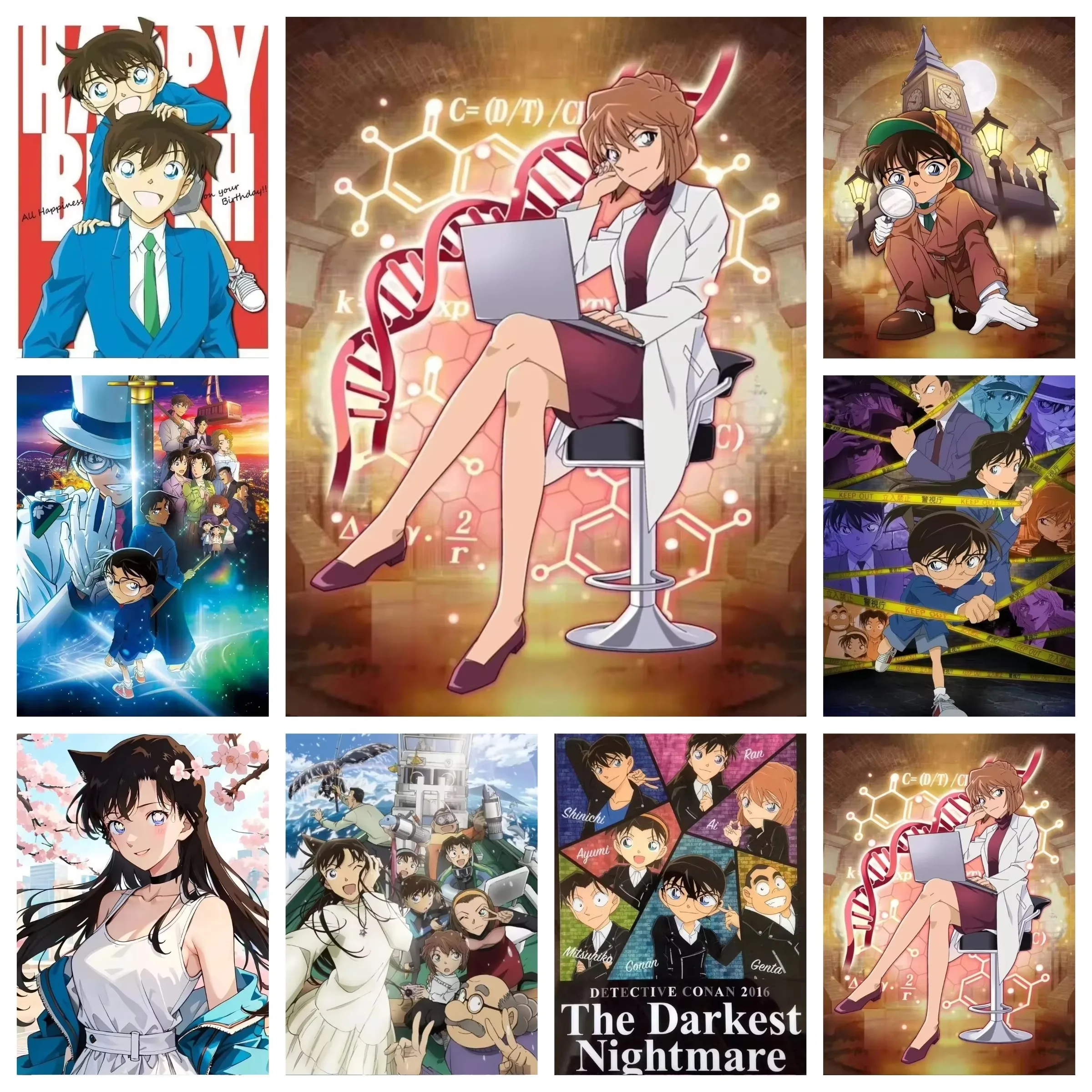 Diamond Painting Detective Conan Anime Full Round/Square Diamonds Mosaic Handmade Art Exquisite Creative Gift Home Decoration