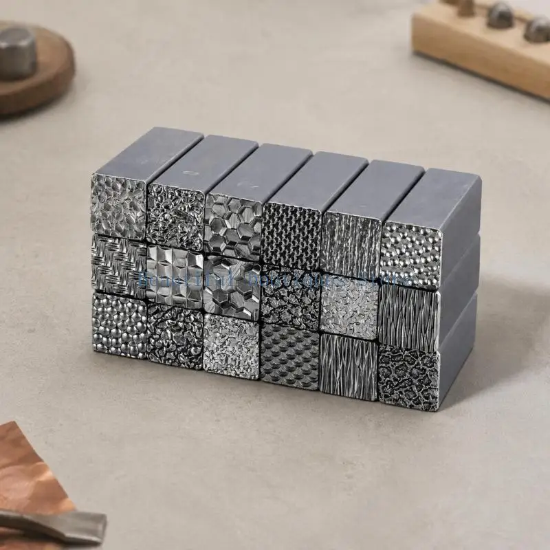 U4LF Metal Texturing Punch for Jewelry Making, Hand-Engraved Stamping End for Decorative Pattern Work on Silver and Gold