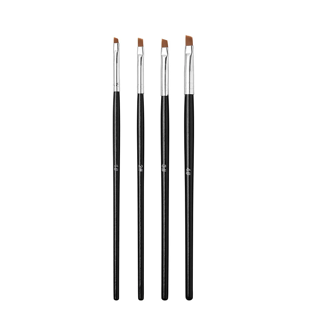 KADS 4Pcs/set UV Gel Brush Nail Brush Gel Painting Pen 4 Sizes Manicure Brushes For Painting Drawing French Gel Brush Nail Bush