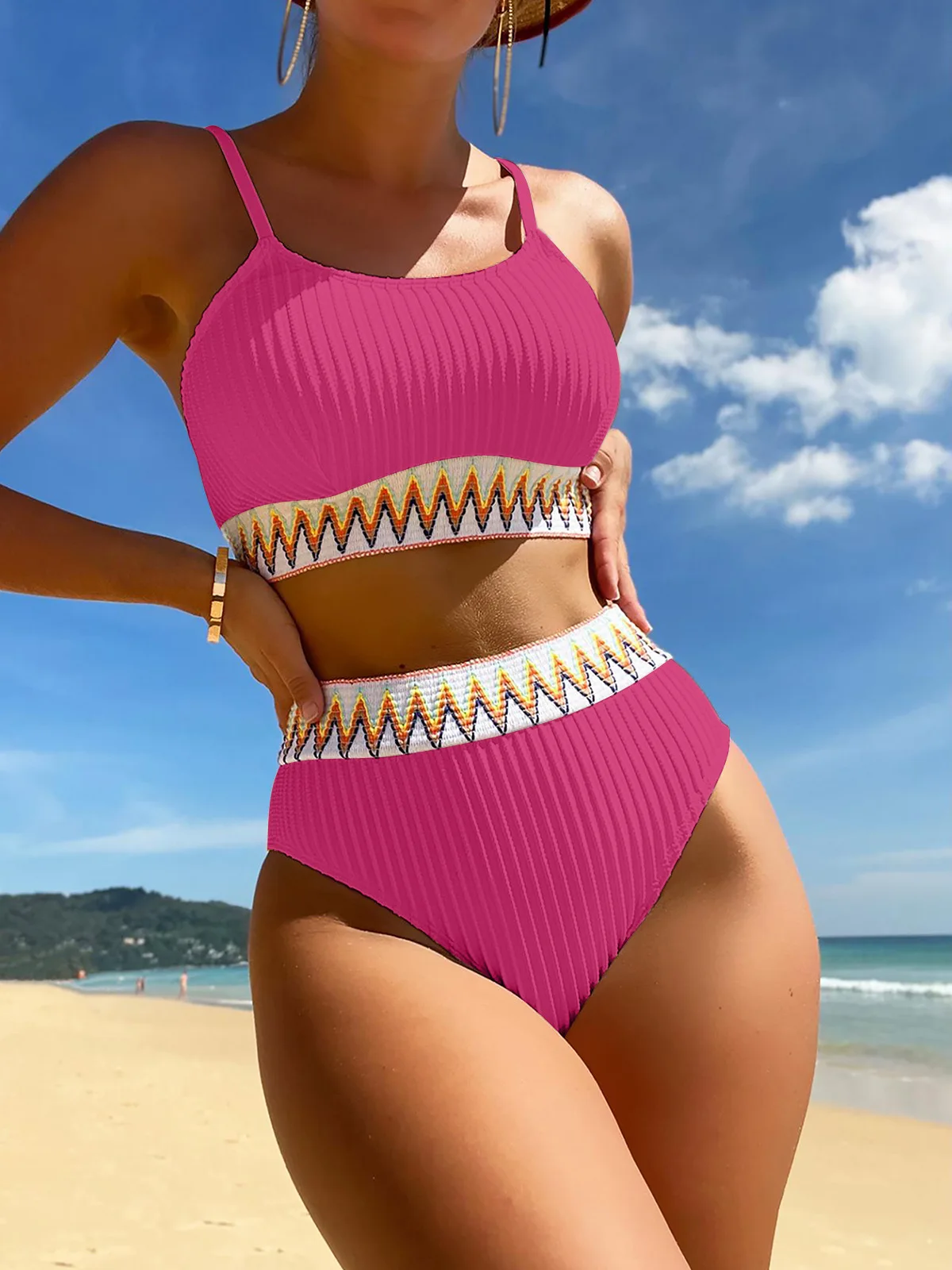 High Waist Bikini Set Sexy Two Piece Swimsuit for Women Tummy Control & Adjustable Top in Multiple Colors Summer Bikini Sets New
