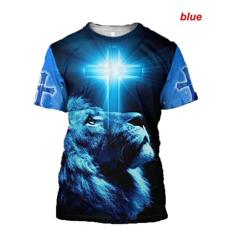 God\'s T-shirt for Men and Women Cross Fashion 3D Knight Templar Cool T-shirt for Men about Jesus Loving Every Christian T-shirt