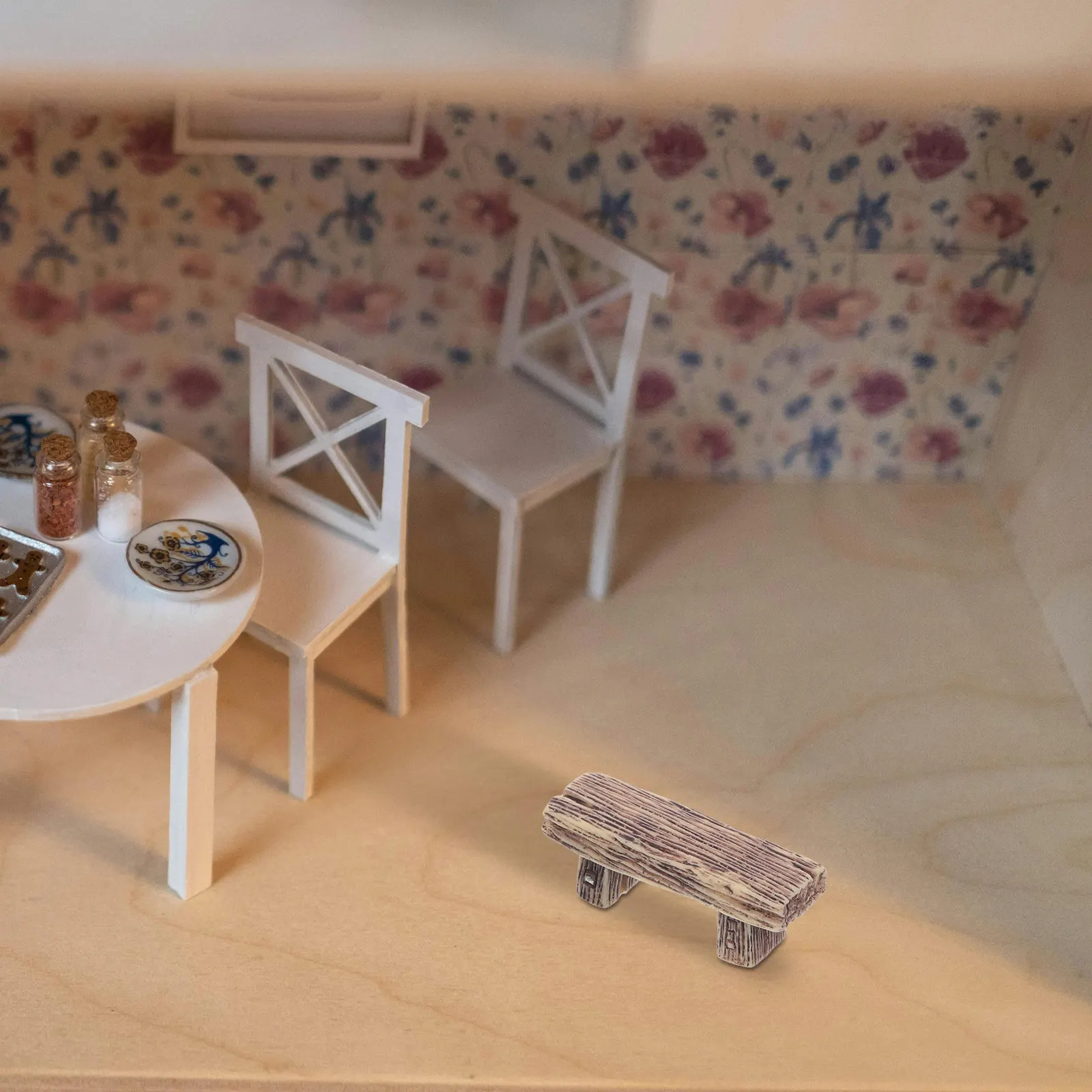 

Набор из 4 миниатюрных скамеек-украшений из смолы в ретро-стиле для сада, винтажный ландшафтный декор, разные цвета