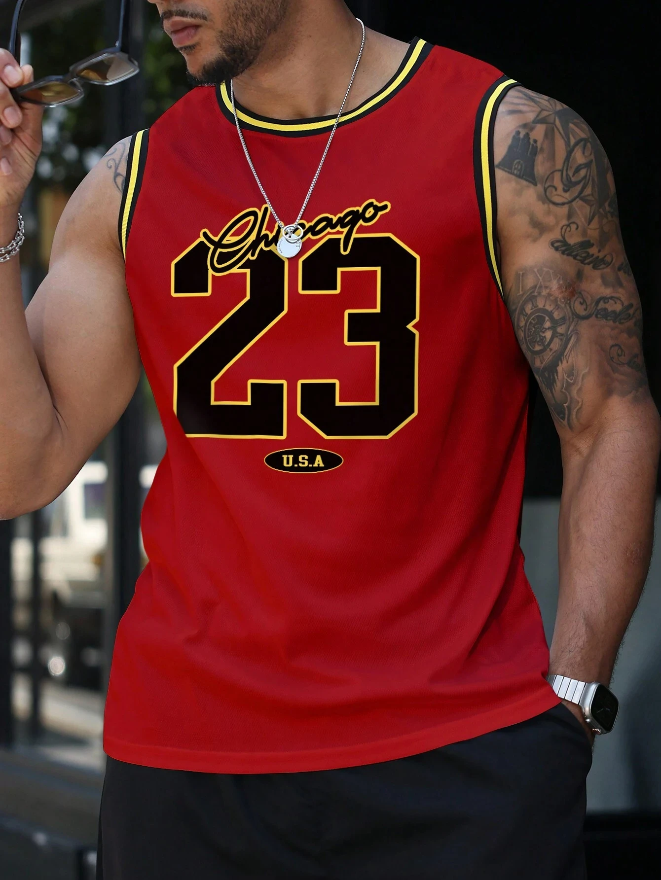 الرجال كتلة اللون 23 رسالة مطبوعة المرقعة سترة بلا أكمام الصيف الجولة الرقبة عادية المرأة تانك القمم ملابس للرجال