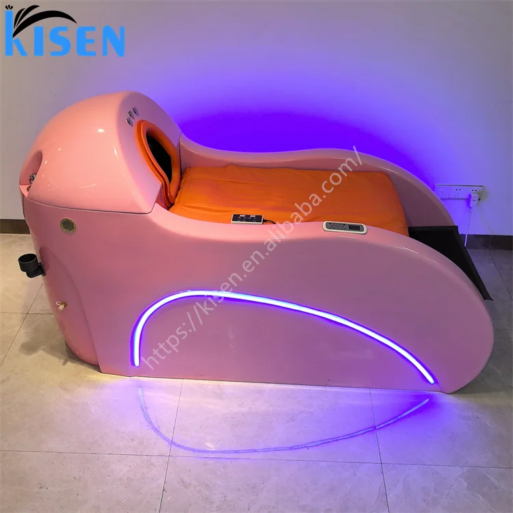 Kisen 2025 Newest Best Quality   Salon Modern Electric Lay Down Shampoo Kneading Massage Chair Spa Head Therapy